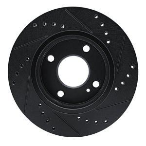 Ford Figo Brake Rotor (1) - Front Left - R1 Concepts - Drilled & Slotted - Black - `11-`19